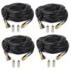 Nexhi 4 PACK 100ft BNC Power Cable For CCD and CMOS Analog Security Camera Wire Cord for CCTV DVR