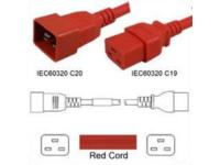 Nexhi 10W1-1920-02-RD C19 to C20 12AWG 20A 250V Cables, Red