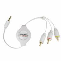 Retractable iPod 3.5mm to RCA Audio/Video Cable