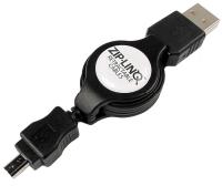 Retractable USB A Male to Mini 4 Pin Cable