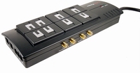 8 Outlet 2800 Joules Surgestrip With Coaxial  and RJ11 and RJ45 Protection